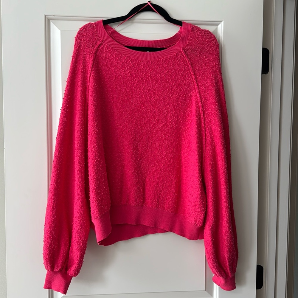 Free People Pink Oversized Sweater, Size Small